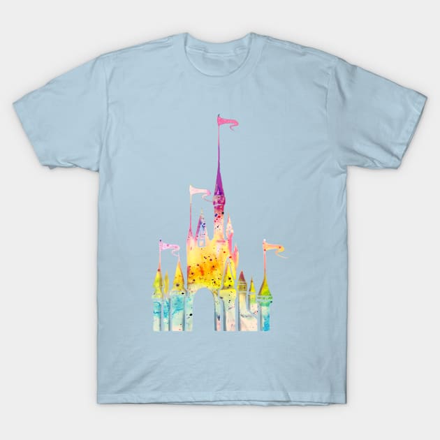 Watercolor Splash Castle T-Shirt by digitaldoodlers